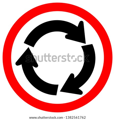 Roundabout Traffic Road Sign,Vector Illustration, Isolate On White Background Icon. EPS10  
