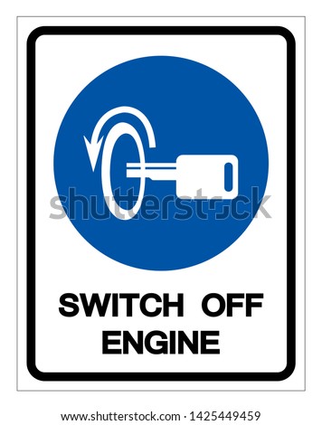 Switch Off Engine Symbol Sign, Vector Illustration, Isolate On White Background Label .EPS10