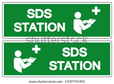 SDS Station Symbol Sign, Vector Illustration, Isolate On White Background Label .EPS10