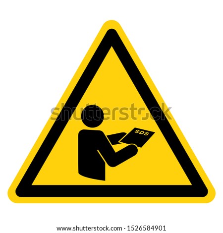 Warning Consult SDS Sheet Symbol Sign,Vector Illustration, Isolated On White Background Label. EPS10 