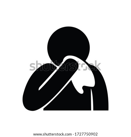 Use Tissue Cover Your Mouth Agitator Black Icon ,Isolated On Transparent Background,Vector Illustration EPS10