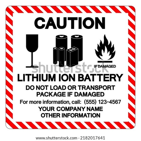 Caution Lithium Ion Battery Symbol Sign, Vector Illustration, Isolate On White Background Label. EPS10