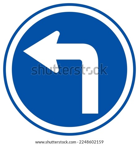 Turn Left Traffic Road Sign,Vector Illustration, Isolate On White Background Symbols, Label. EPS10
