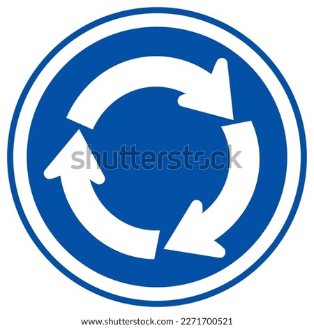 Roundabout Traffic Road Sign,Vector Illustration, Isolate On White Background Icon. EPS10