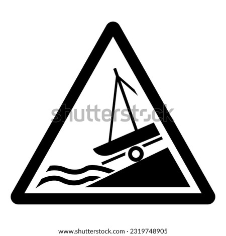 Warning Slipway Symbol Sign, Vector Illustration, Isolate On White Background Label. EPS10