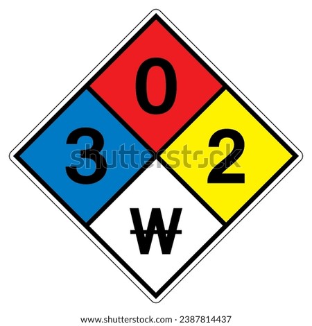 NFPA Diamond 704 3-0-2 W Symbol Sign, Vector Illustration, Isolate On White Background Label. EPS10