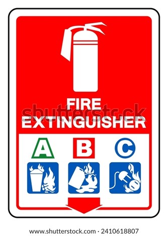 Fire Extinguisher A B C Symbol Sign, Vector Illustration, Isolate On White Background Label. EPS10