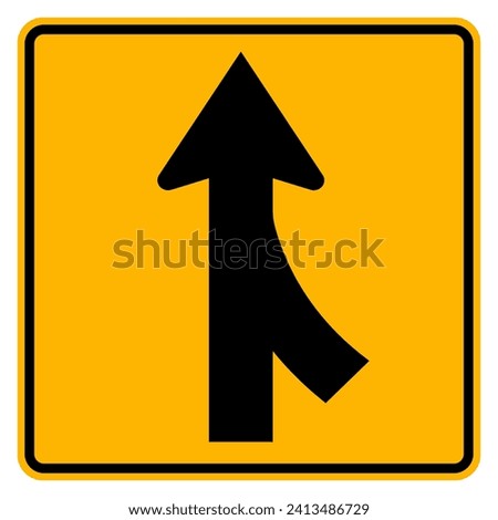 Merges Right Traffic Road Sign,Vector Illustration, Isolate On White Background, Symbols, Icon. EPS10 