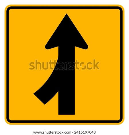 Merges Left Traffic Road Sign,Vector Illustration, Isolate On White Background, Symbols, Icon. EPS10 