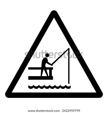 Fishing Off Deck Symbol Sign, Vector Illustration, Isolate On White Background Label .EPS10