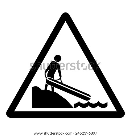 Small Boat Ramp Symbol Sign, Vector Illustration, Isolate On White Background Label .EPS10