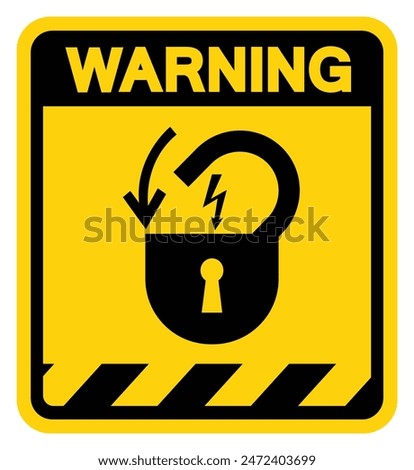 Lock Out Electrical Power Warning Sign, Vector Illustration, Isolate On White Background Label .EPS10