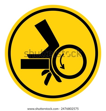 Hand Crush Roller Pinch Point Symbol Sign, Vector Illustration, Isolate On White Background Label .EPS10