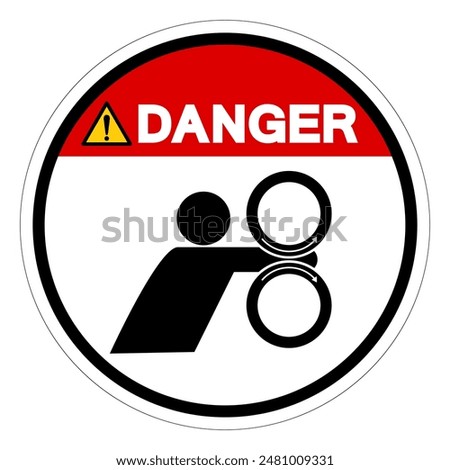 Danger Hand Entanglement Rollers Black Icon ,Vector Illustration, Isolate On White Background Label. EPS10