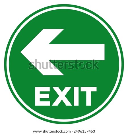 Exit Arrow Left Symbol Sign, Vector Illustration, Isolate On White Background Label.EPS10