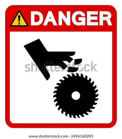 Danger Cutting Of Fingers Or Hand Rotating Blade Symbol Sign, Vector Illustration, Isolate On White Background Label .EPS10