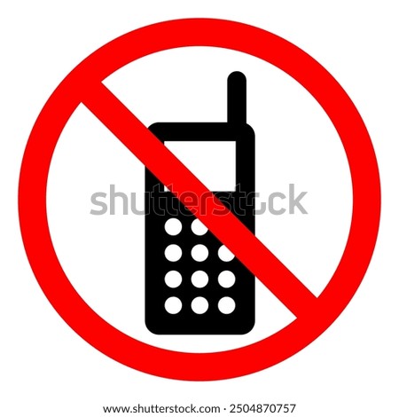 No Cell Phones Symbol Sign, Vector Illustration, Isolate On White Background Label.EPS10