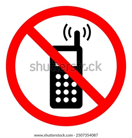 No Cell Phones Or Radio Transmitters Symbol Sign, Vector Illustration, Isolate On White Background Label.EPS10