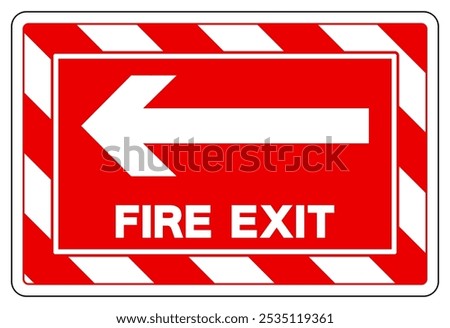 Fire Exit Arrow Left Symbol Sign, Vector Illustration, Isolate On White Background Label.EPS10