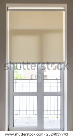 Similar – Image, Stock Photo Minimalist balcony door with shiny knob