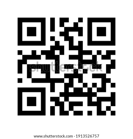 QR code sample for smartphone scanning isolated on white background. Vector illustration.