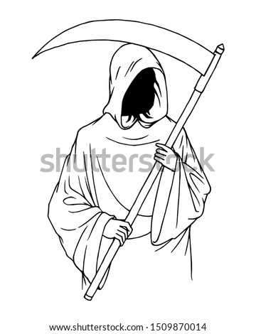 Grim Reaper Line Drawing | Free download on ClipArtMag