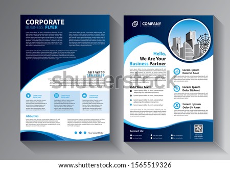 Business abstract vector template. Brochure design, cover modern layout, annual report, poster, flyer in A4 with colorful triangles, geometric shapes for tech, science, market with light background