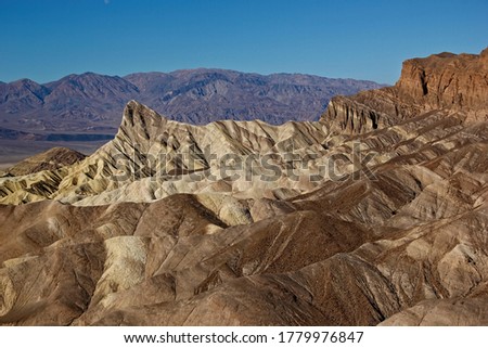 Image, Stock Photo Sandstone structures at Zabriskie Point in the Death Valley National Park