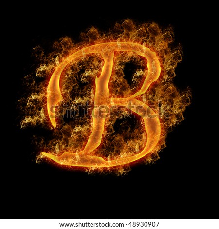 Uppercase Letter B Engulfed In Flames Stock Photo 48930907 : Shutterstock