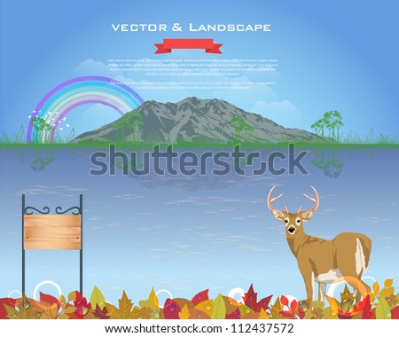 Autumn Season Design Vector Landscape