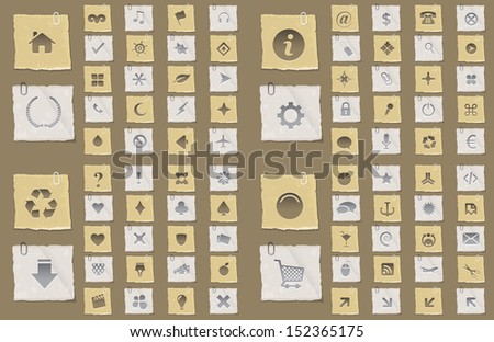 Old Paper Vector Icon Set