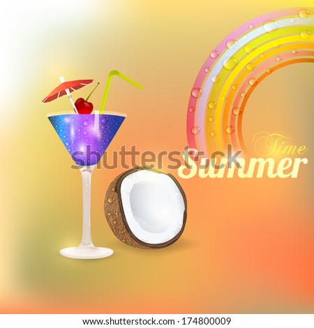 Summer Time Background Vector Design