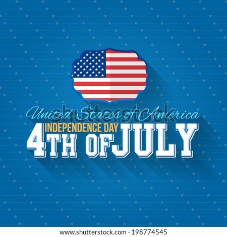United States of America 4th of July Happy Independence Day Announcement Celebration Message Poster, Flyer, Card, Background Vector Design