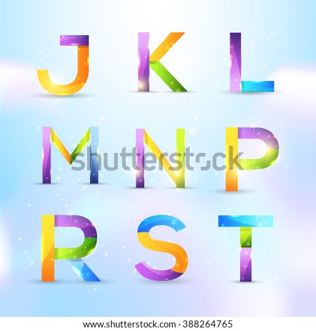 Multicolor Letter Symbols Vector Design. Graphic Icons, Logo, Sign Template Set Stock fotó © 