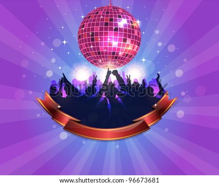 Abstract Shiny Disco Ball Party Background Vector Design - 96673681 ...