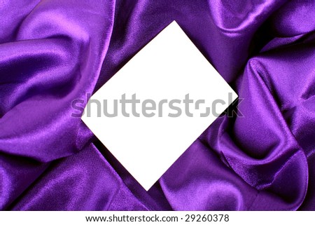 silk textile border round white paper
