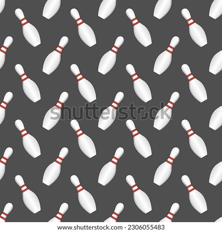 Seamless pattern with bowling pins and bowls.