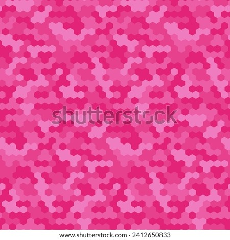Pink seamless hexagonal vector pattern.