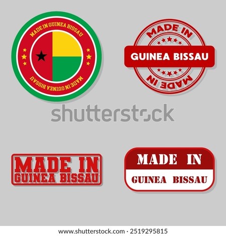 Set of four stamps with flag made in Guinea-Bissau