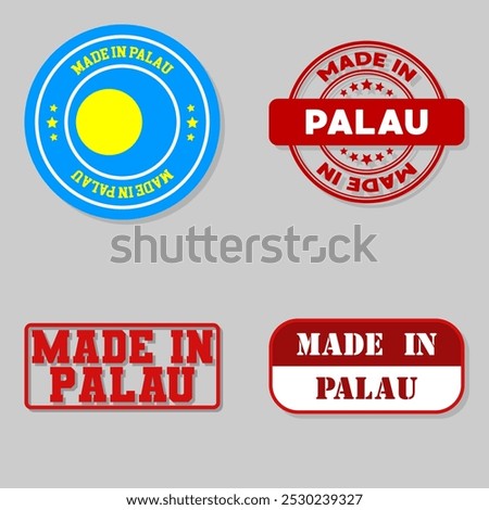 Set of four stamps with flag made in Palau