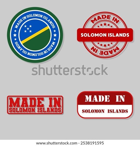 Set of four stamps with flag made in Solomon Islands