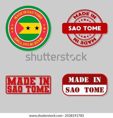 Set of four stamps with flag made in Sao Tome and Principe