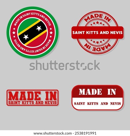 Set of four stamps with flag made in Saint Kitts and Nevis