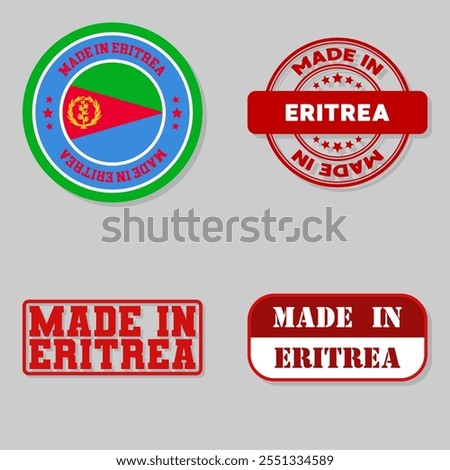 Set of four stamps with flag made in Eritrea