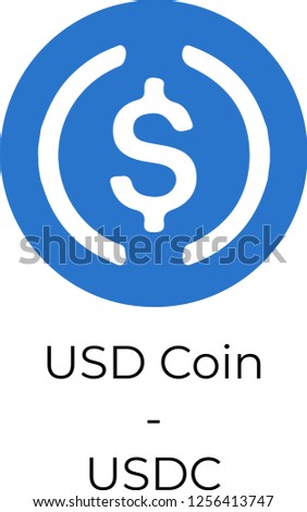 USD coin USDC cryptocurrency vector illustration