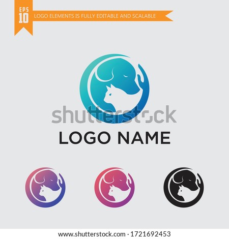 pet logo with dog and cat veterinary