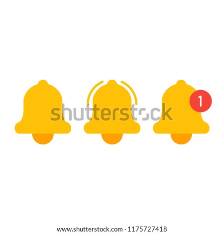 Notification bell icon for incoming inbox message Foto stock © 