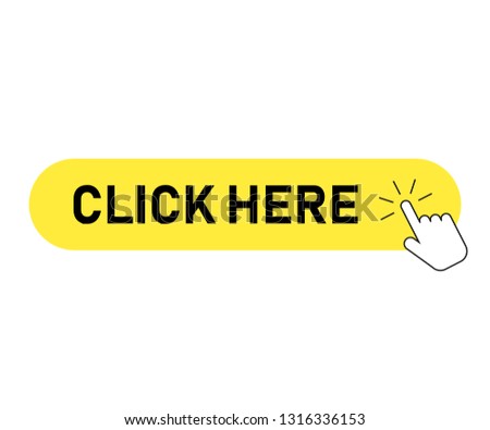 Click button with hand pointer clicking, isolated vector icon