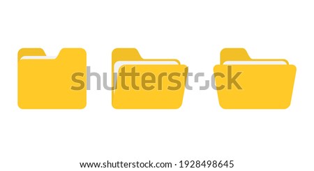 Folder vector icon. Open folder icon. Folder with documents on white background, vector