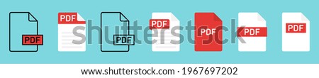 Document icons. Collection of file type icons. File formats. DOC, PDF, XLS